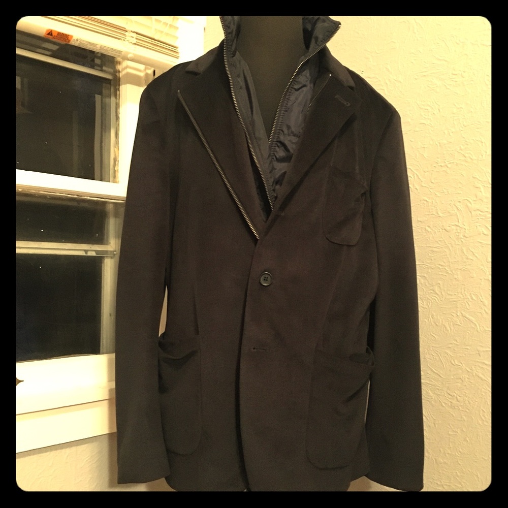 2-piece blazer in dark gray suede